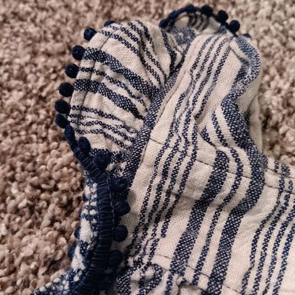 Carter's 18 Months Baby Girl Blue and White Stripes Sleeveless Tank Top Shirt - Picture 3 of 5